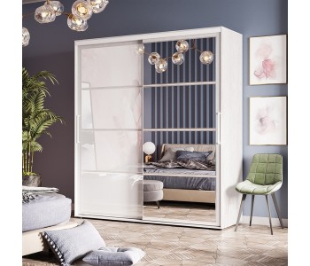 Шкаф-купе "Крафт-6" ШКК-06 1.6 м. Ясень белый (BTS)